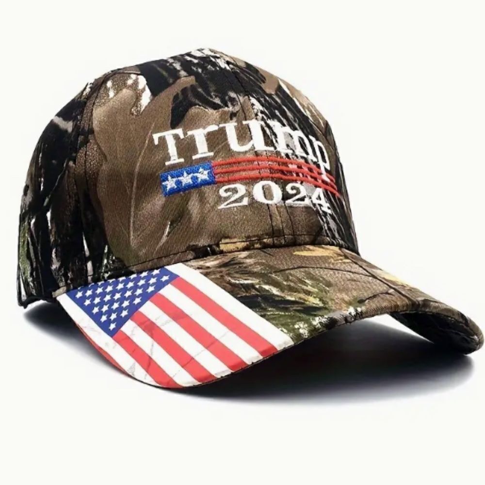 NEW! Trump 2024 Camo Trucker Baseball Hat Cap Patriotic Hunting Outdoor MAGA